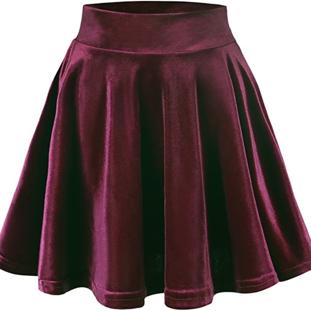 Women's Vintage Velvet Stretchy Mini Flare Skirt